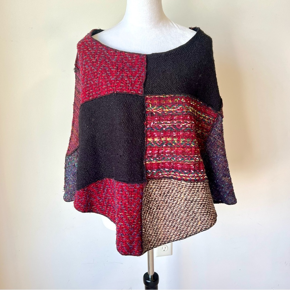 Vintage MIRASOL Colorful Textured Boucle Patchwork Ponch —OS